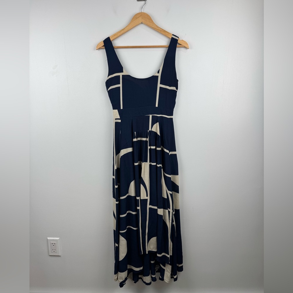 Mister Zimi Women Blue White Midi Dress Size 2